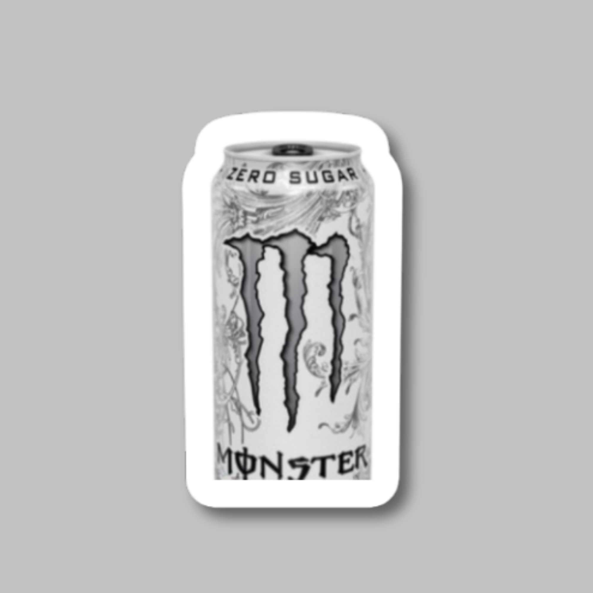 White Monster Bumper Sticker
